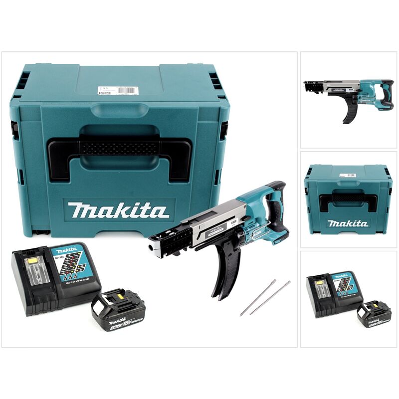 foto del prodotto makita dfr 750 rf1j avvitatore a batteria con alimentatore automatico 18v 45 75mm 1x batteria 3,0ah caricabatterie valigetta makpac