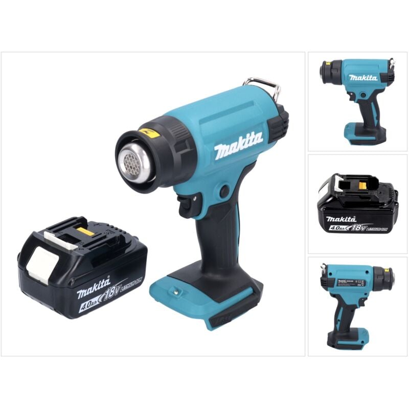 foto del prodotto makita dhg 180 m1 pistola ad aria calda a batteria 18 v 550 c 1x batteria 4,0 ah senza caricabatterie