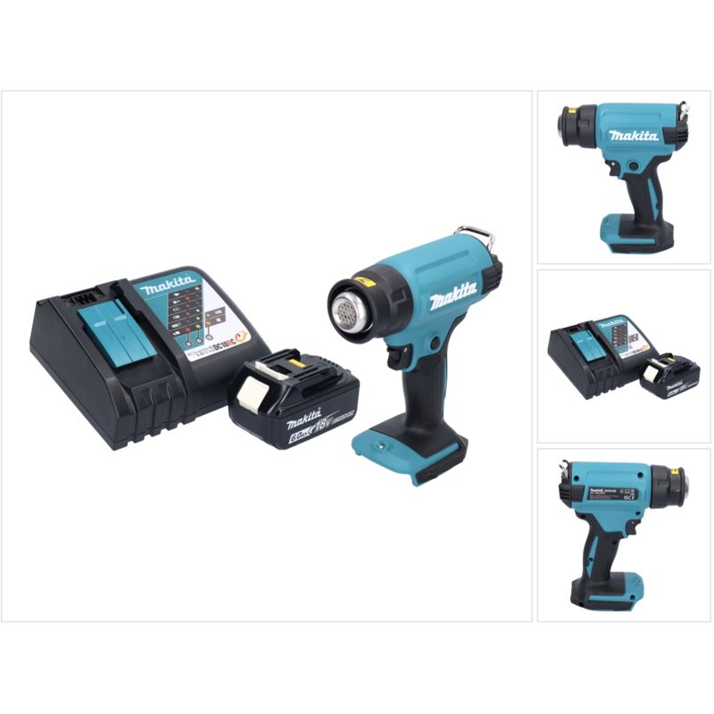 foto del prodotto makita dhg 180 rg1 pistola ad aria calda a batteria 550 c 18v 1x batteria 6,0 ah caricatore