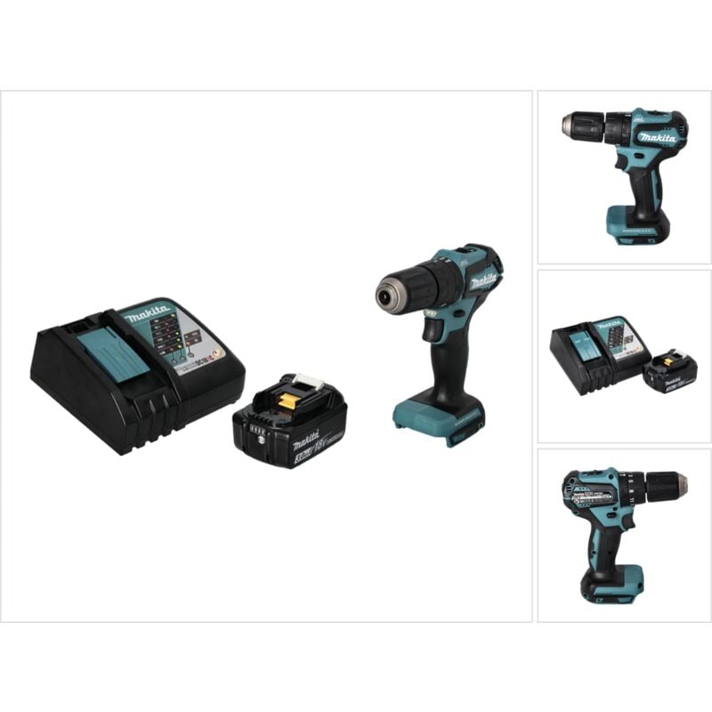 foto del prodotto makita dhp 483 rf1 18 v 40 nm brushless cordless drill 1x 3.0 ah battery charger