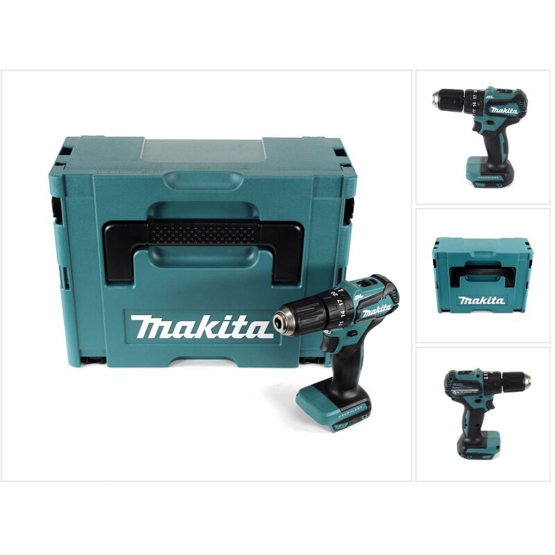 foto del prodotto makita dhp 483 zj trapano avvitatore a percussione brushless a batteria 18 v in valigetta makpac senza batteria, senza caricatore