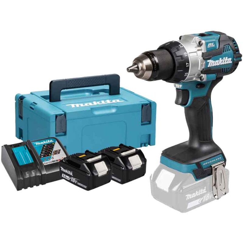 foto del prodotto makita dhp489rtj trapano avvitatore con percussione 18v 110nm lxt