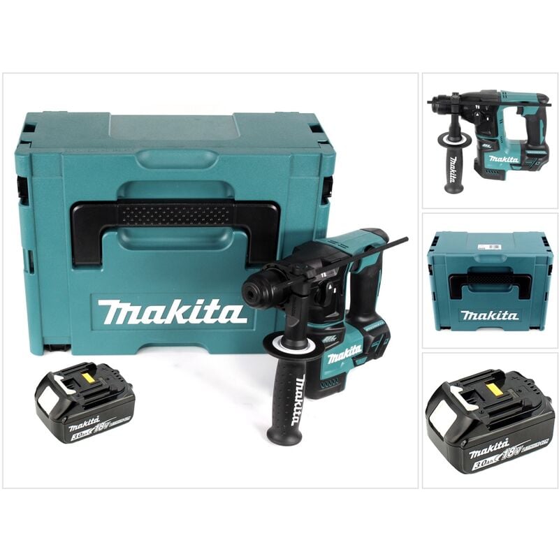 foto del prodotto makita dhr 171 f1j tassellatore a batteria 18v 1,2j sds plus 1x batteria 3,0 ah valigetta makpac senza caricabatterie