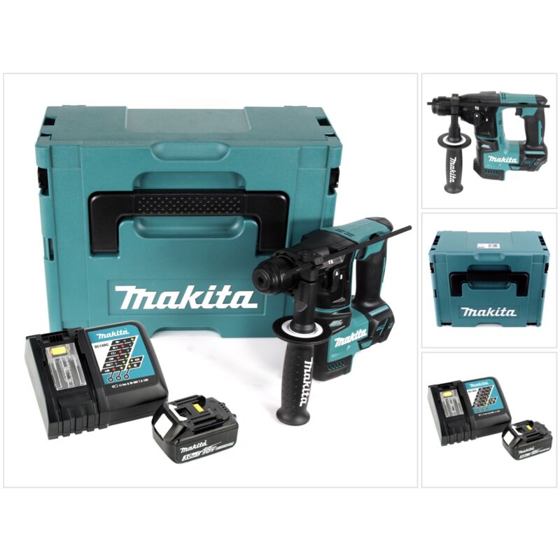 foto del prodotto makita dhr 171 rf1j tassellatore a batteria 18v 1,2j sds plus 1x batteria 3,0 ah caricabatterie valigetta makpac