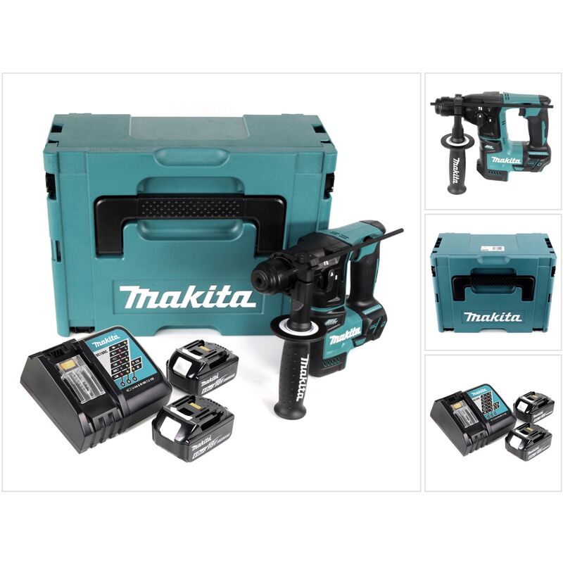 foto del prodotto makita dhr 171 rgj tassellatore a batteria 18v 1,2j sds plus 2x batterie 6,0 ah caricabatterie valigetta makpac