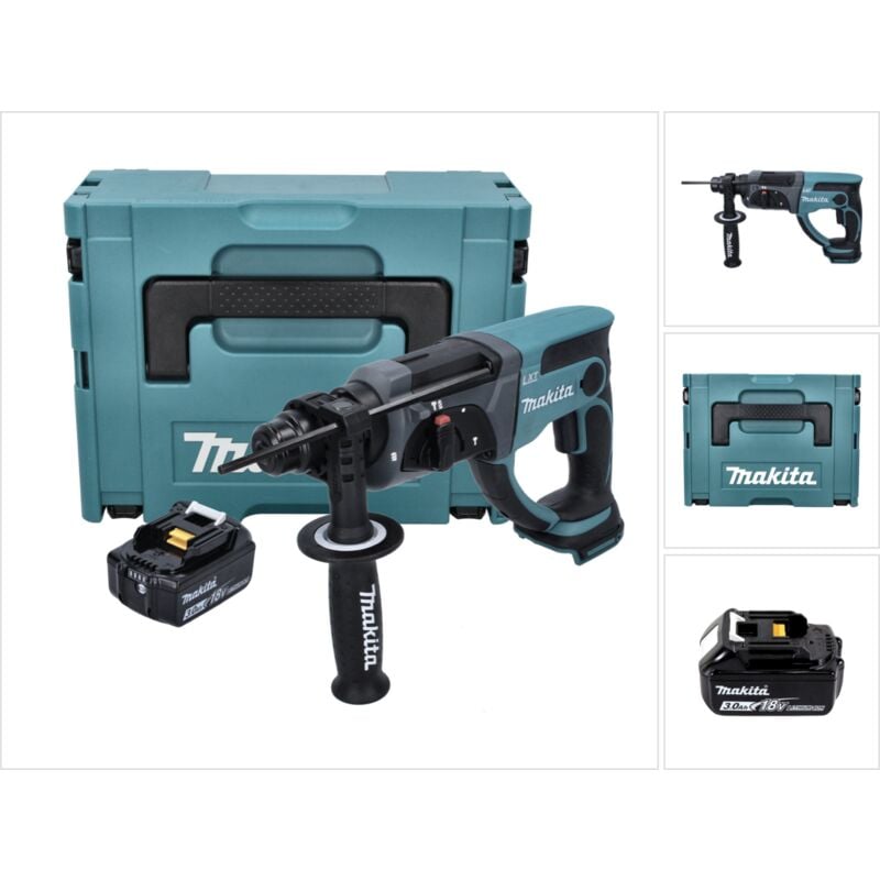 foto del prodotto makita dhr 202 f1j 18 v 2,0 j sds plus trapano a percussione a batteria 1x batteria 3,0 ah makpac senza caricabatterie