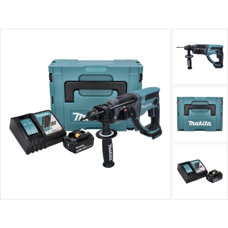 foto del prodotto makita dhr 202 rg1j 18 v 2,0 j sds plus 1x batteria 6,0 ah caricabatterie makpac