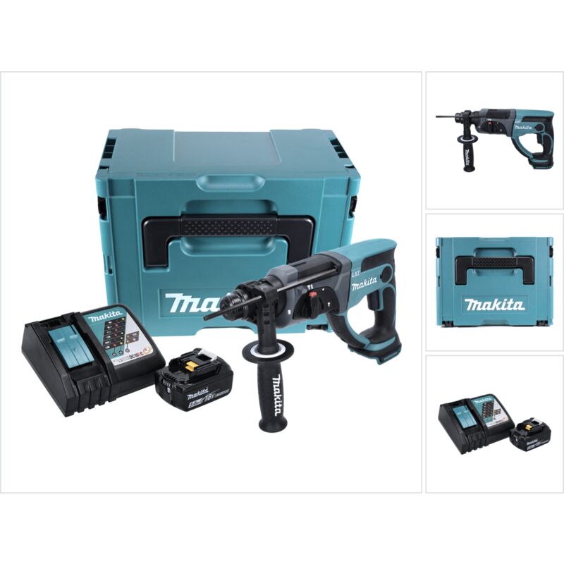 foto del prodotto makita dhr 202 rt1j 18v tassellatore sds plus a batteria in valigetta makpac 1x batteria 5,0 ah caricatore