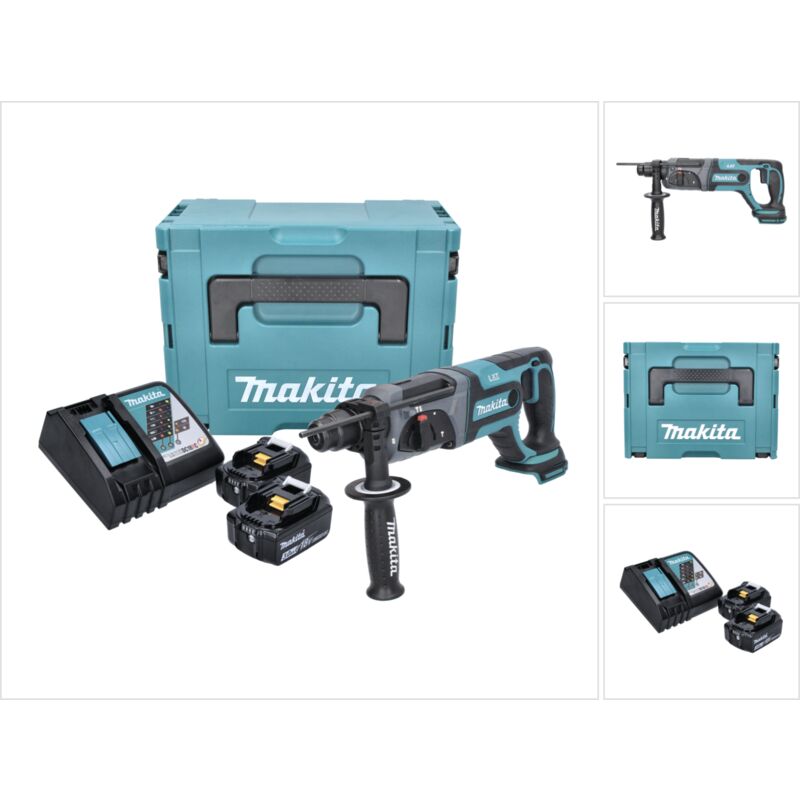 foto del prodotto makita dhr 241 rfj 18 v tassellatore a batteria con attacco sds-plus in valigetta makpac 2x batterie 3,0 ah caricatore