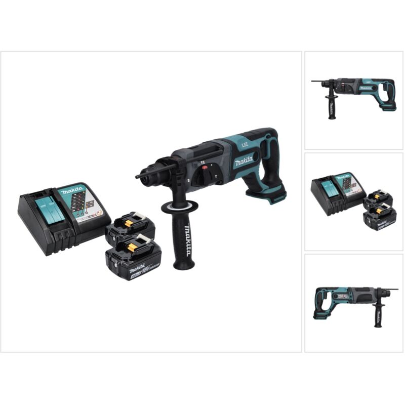 foto del prodotto makita dhr 241 rm 18 v 2,0 j sds plus trapano a percussione a batteria 2x batteria 4,0 ah caricabatterie