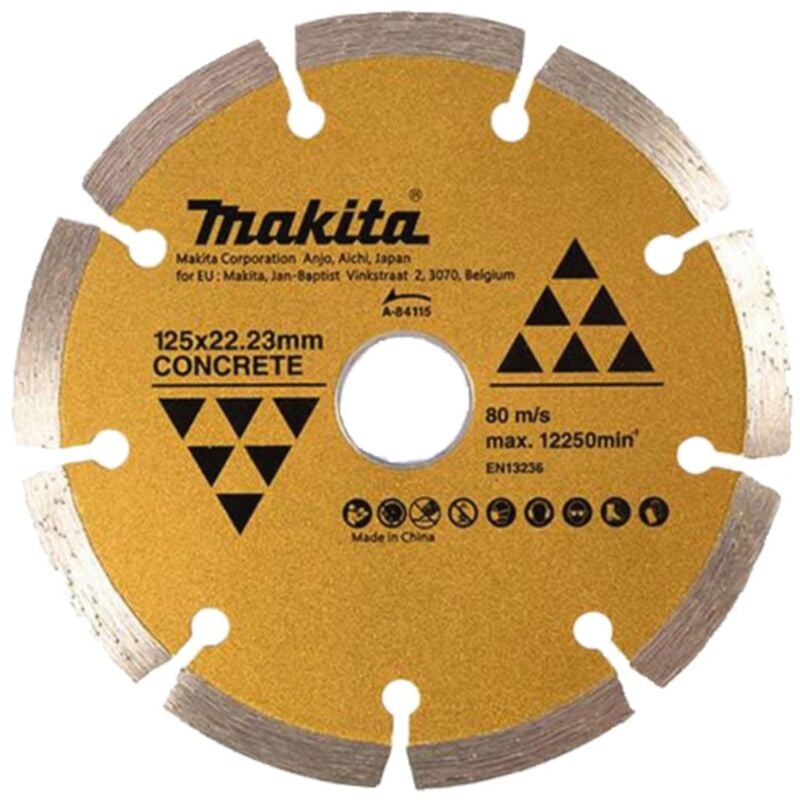 foto del prodotto makita disco da taglio diamantato per modello 4100kb dcc500 125 x 22,23 20 x 5,0 mm