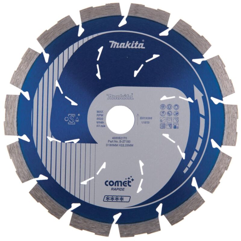 foto del prodotto makita disco diamantato comet 180 x 22,23 x 10 mm comet