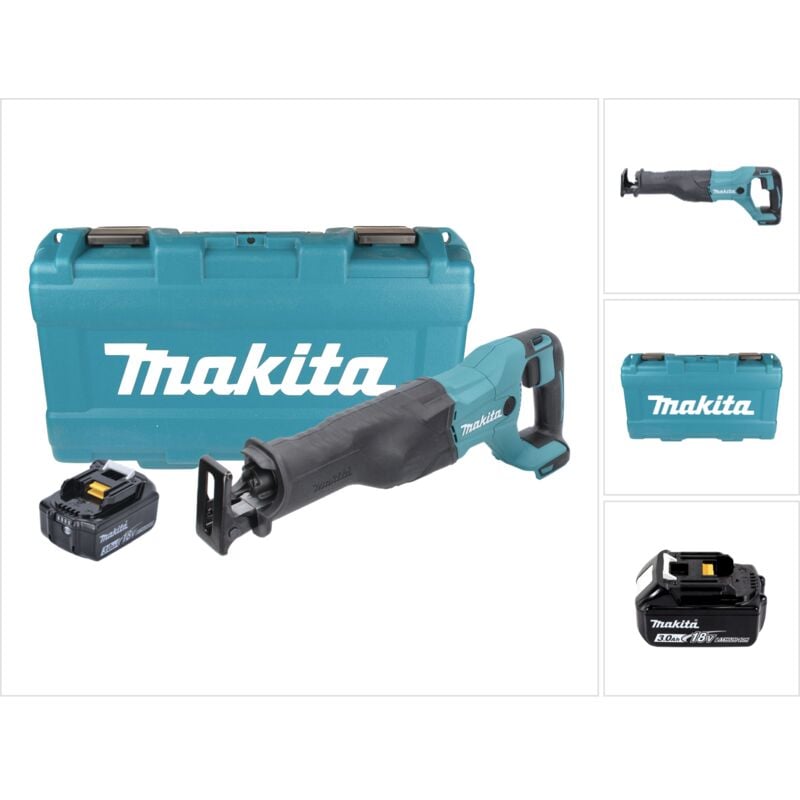 foto del prodotto makita djr 186 f1k 18v seghetto diritto a batteria in valigetta da trasporto 1x batteria bl 1830 3,0 ah senza caricabatterie