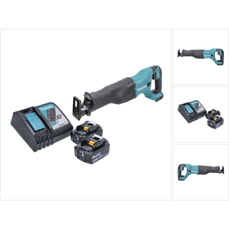 foto del prodotto makita djr 186 rf 18 v cordless sabre saw 2x 3.0 ah batterie caricabatterie