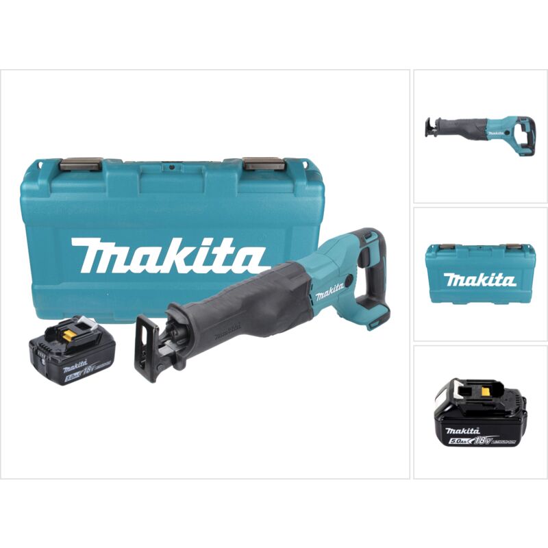 foto del prodotto makita djr 186 t1k 18 v seghetto diritto a batteria in valigetta da trasporto 1x batteria bl 1850 5,0 ah senza caricabatterie