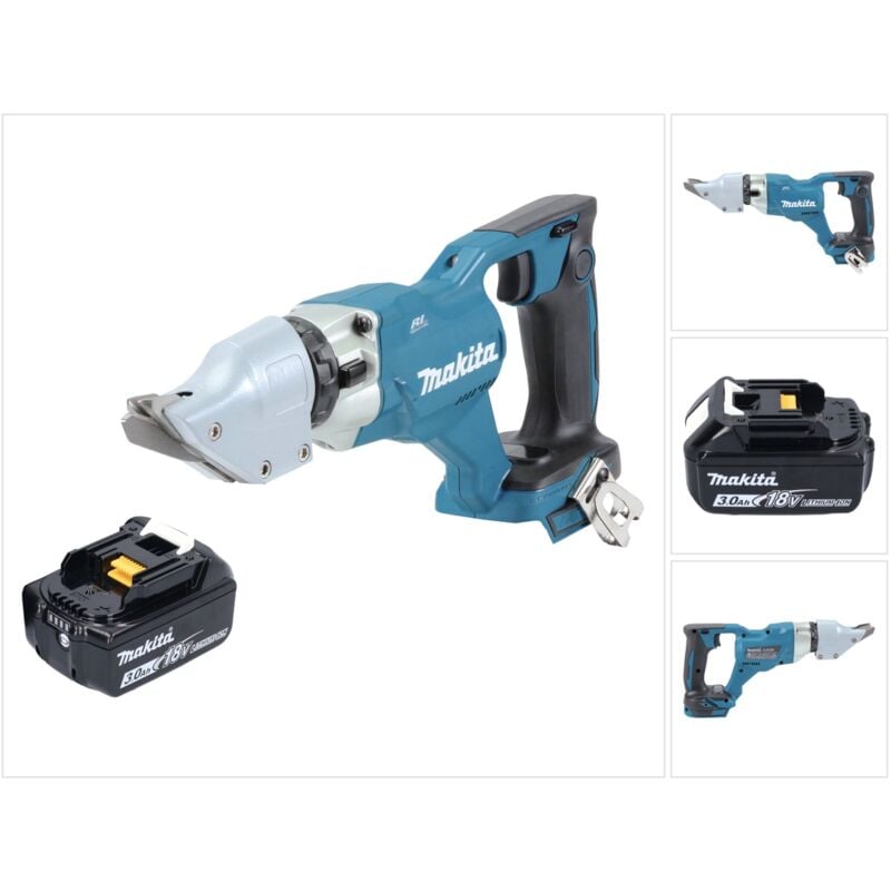 foto del prodotto makita djs 200 f1 cesoie per lamiera a batteria 18 v 2,0 mm senza spazzole 1x batteria ricaricabile 3,0 ah senza caricabatterie