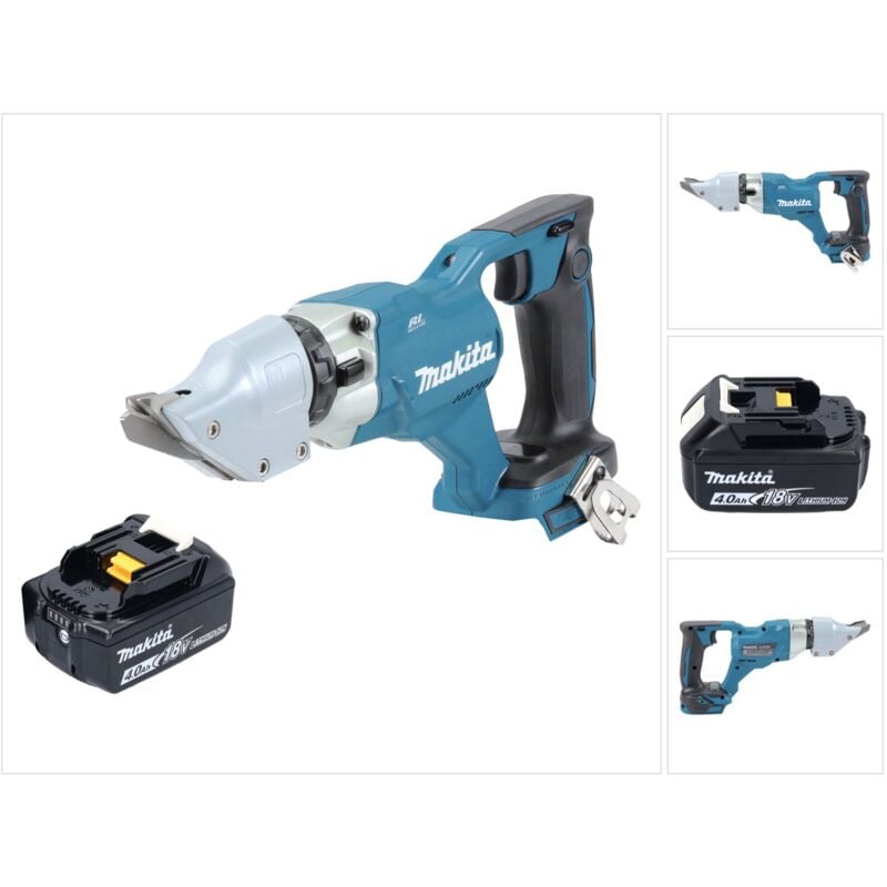 foto del prodotto makita djs 200 m1 cesoie per lamiera a batteria 18 v 2,0 mm brushless 1x batteria 4,0 ah senza caricabatterie