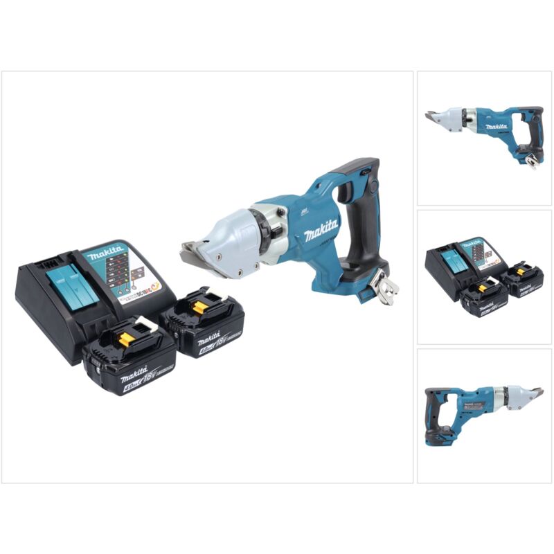 foto del prodotto makita djs 200 rm cesoie per lamiera a batteria 18 v 2,0 mm brushless 2x batteria 4,0 ah caricabatterie