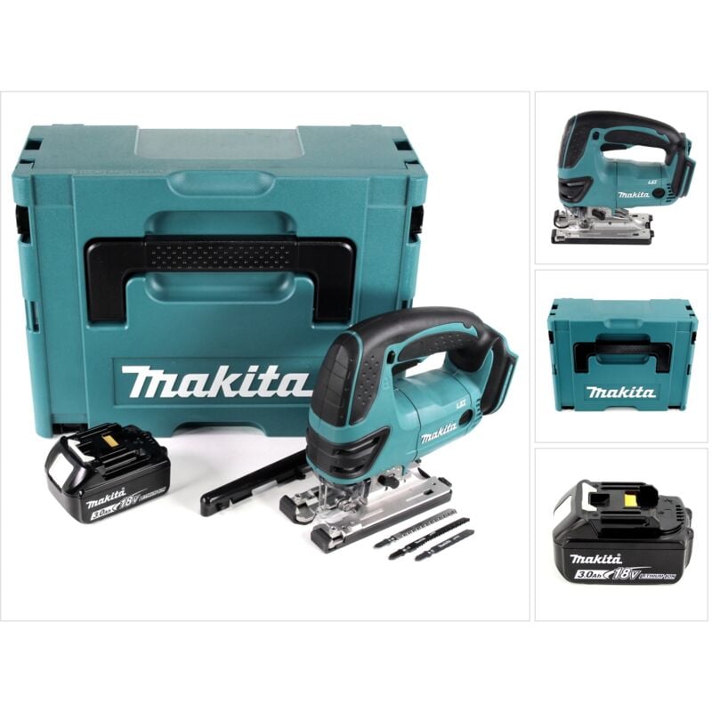 foto del prodotto makita djv 180 f1j seghetto alternativo a batteria 18v 1x batteria 3,0ah valigetta makpac senza caricabatterie