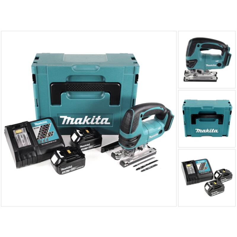 foto del prodotto makita djv 180 rfj seghetto alternativo a batteria 18v 2x batterie 3,0ah caricabatterie valigetta makpac