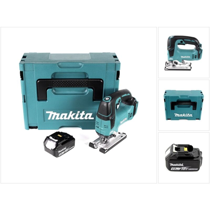 foto del prodotto makita djv 182 m1j seghetto alternativo brushless a batteria 18v 26mm in valigetta makpac 1x batteria bl1840b 4,0 ah senza caricabatterie
