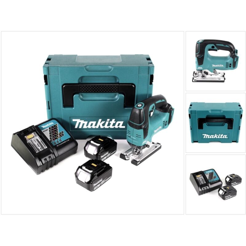 foto del prodotto makita djv 182 rfj seghetto alternativo a batteria 18v brushless in valigetta makpac 2x batterie 3,0 ah caricabatterie