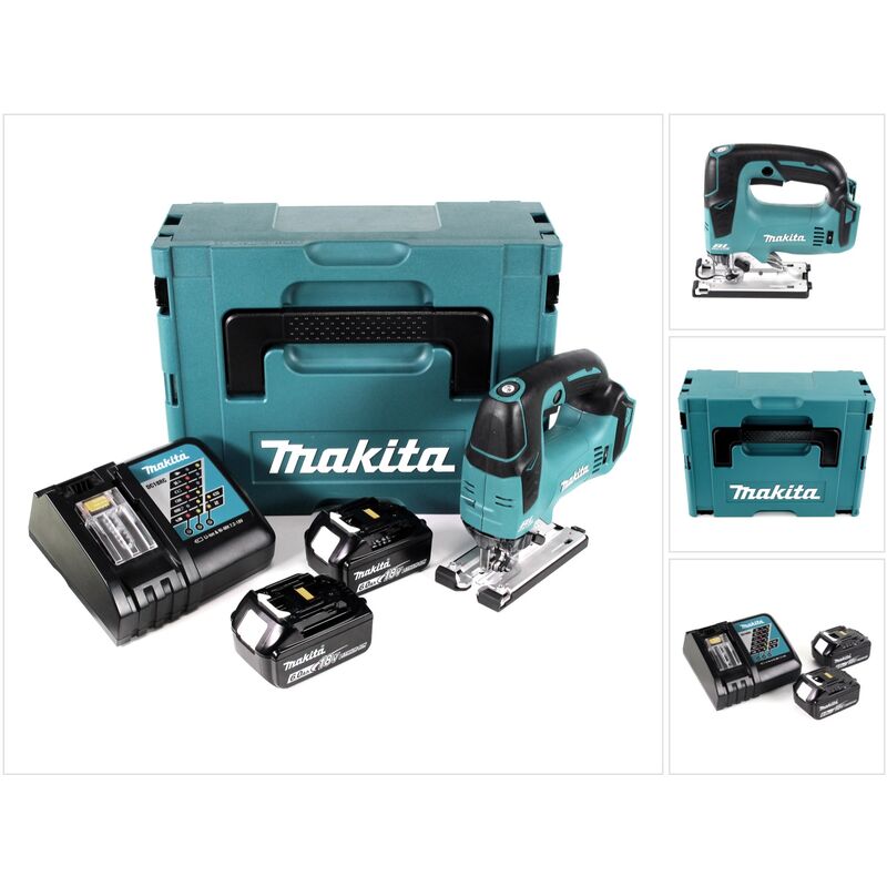 foto del prodotto makita djv 182 rgj seghetto alternativo a batteria 18v brushless in valigetta makpac 2x batterie 6,0 ah caricabatterie