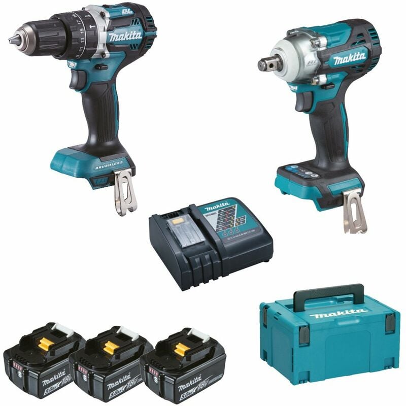 foto del prodotto makita dlx2359tj1 set elettroutensili brushless 18v