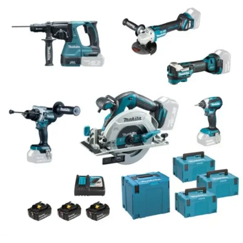 foto del prodotto makita dlx6126jx1 set da 6 elettroutensili brushless 18 v