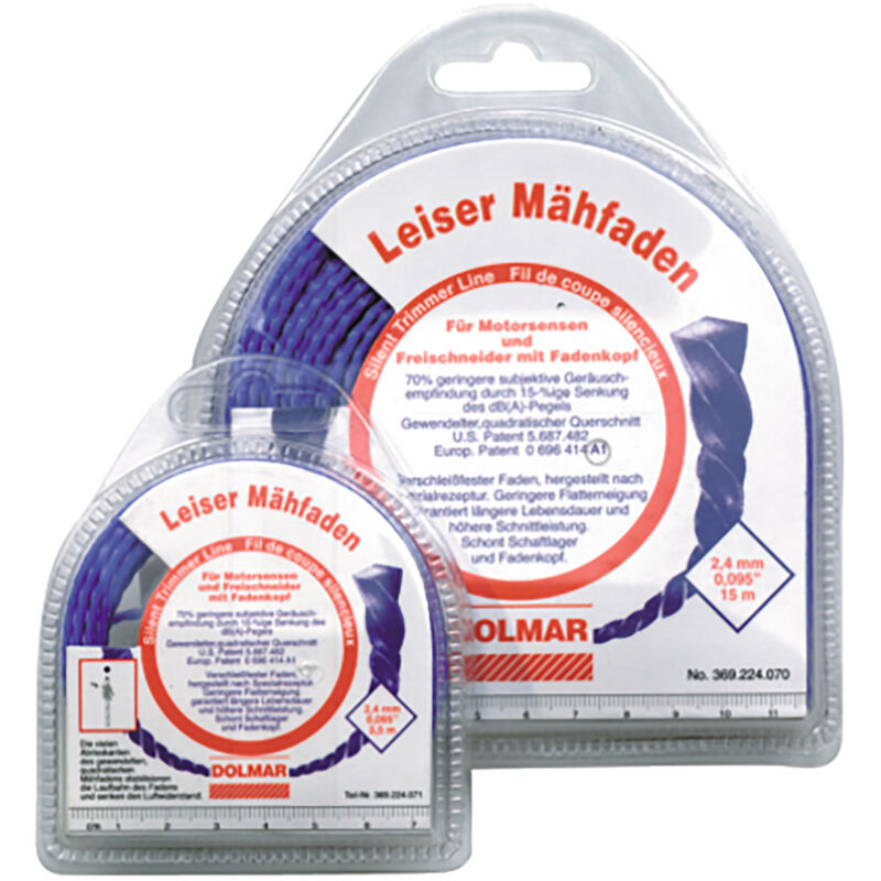 foto del prodotto makita dolmar 369224060 filo blu spirale nylon decespugliatore tagliabordi 2,0mmx15m
