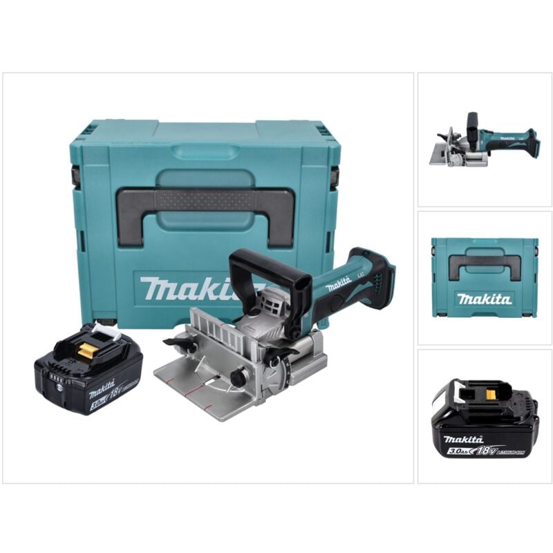foto del prodotto makita dpj 180 f1j 18 v scanalatrice a batteria 18 v 100 mm 1x batteria 3,0 ah makpac senza caricabatteria