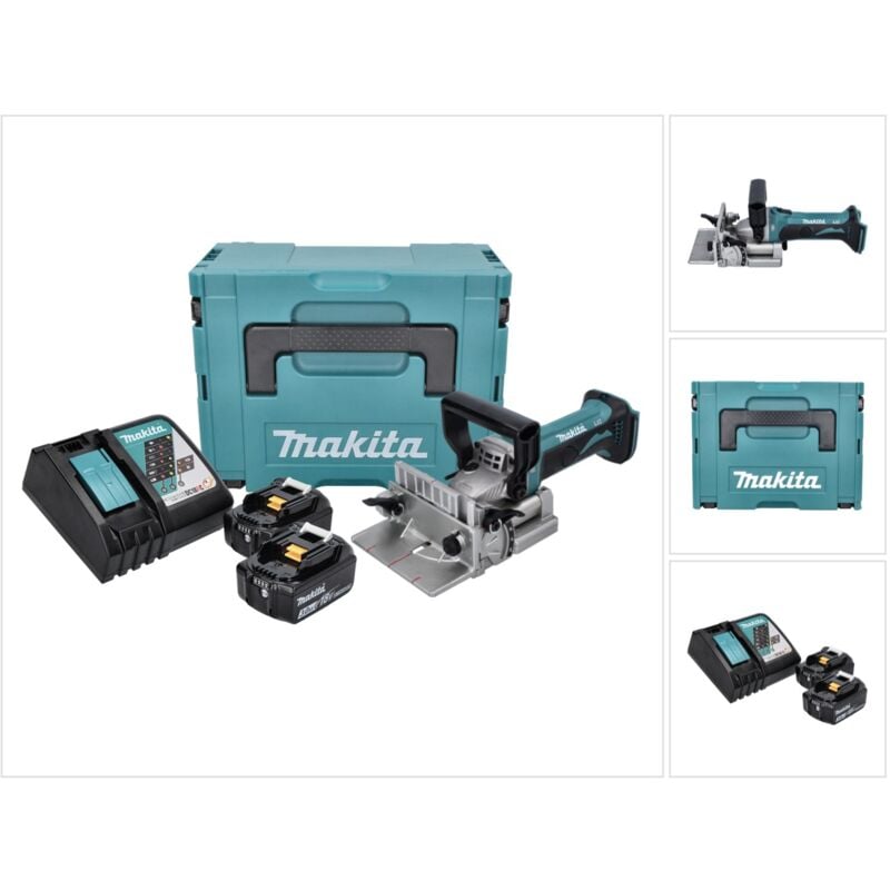 foto del prodotto makita dpj 180 rfj scanalatrice a batteria 18 v 100 mm 2x batterie 3,0 ah caricabatterie makpac