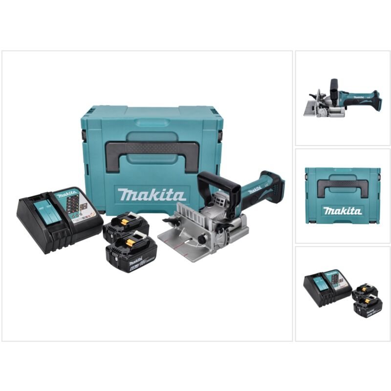 foto del prodotto makita dpj 180 rgj scanalatrice a batteria 18 v 100 mm 2x batterie 6,0 ah caricabatterie makpac