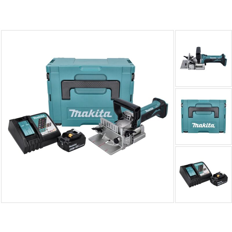 foto del prodotto makita dpj 180 rt1j scanalatrice a batteria 18 v 100 mm 1x batteria 5,0 ah caricatore makpac