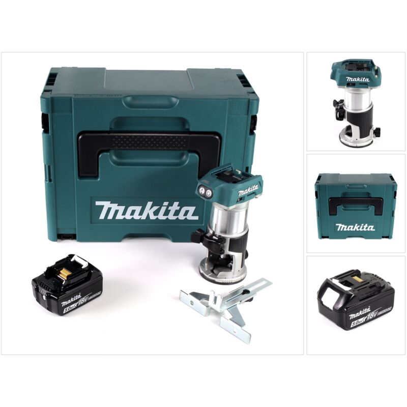 foto del prodotto makita drt 50 t1j fresatrice multifunzione a batteria 18v 1x batteria 5,0 ah makpac 3 senza caricabatterie