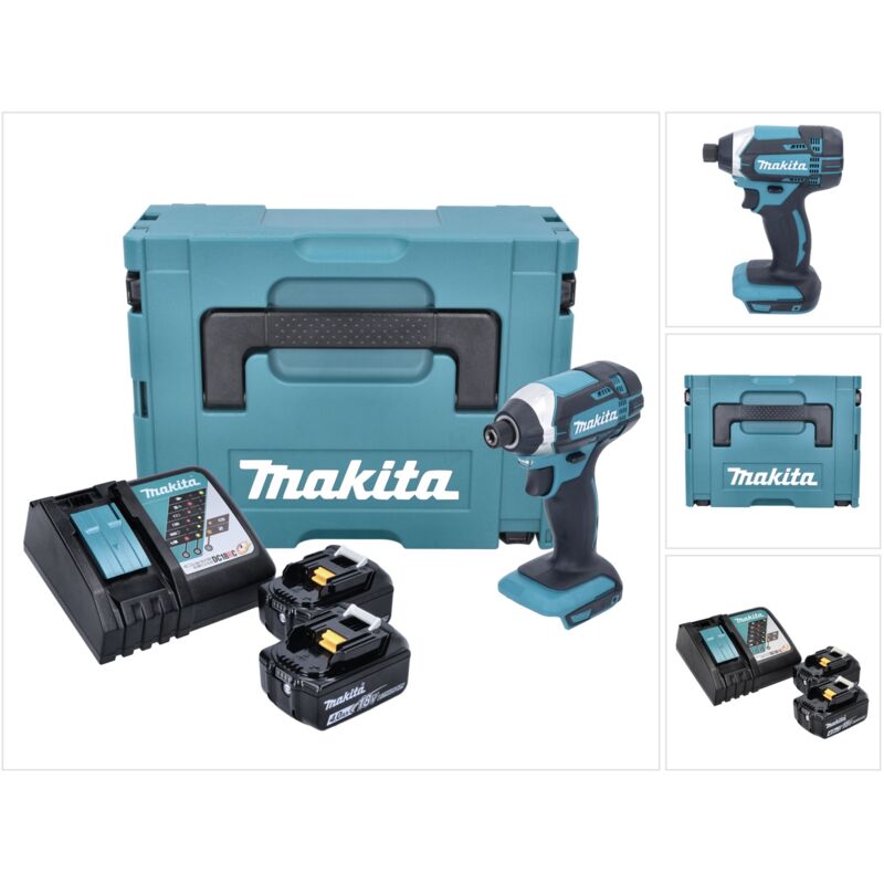foto del prodotto makita dtd 152 rmj 18v avvitatore ad impulsi a batteria in valigetta makpac 2x batterie bl 1840 4,0 ah caricatore rapido dc 18 rc