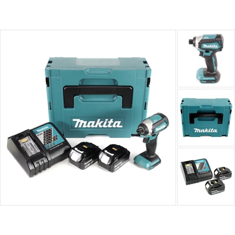 foto del prodotto makita dtd 153 rmj avvitatore ad impulsi brushless a batteria 18v in valigetta makpac 2x batterie bl 1840 4,0 ah caricatore dc 18 rc
