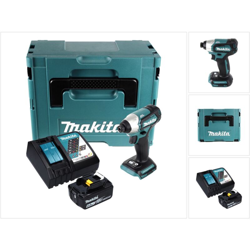 foto del prodotto makita dtd 155 rg1j 18 v 140 nm 1 4 avvitatore a impulsi senza spazzole 1x batteria 6,0 ah caricabatterie makpac