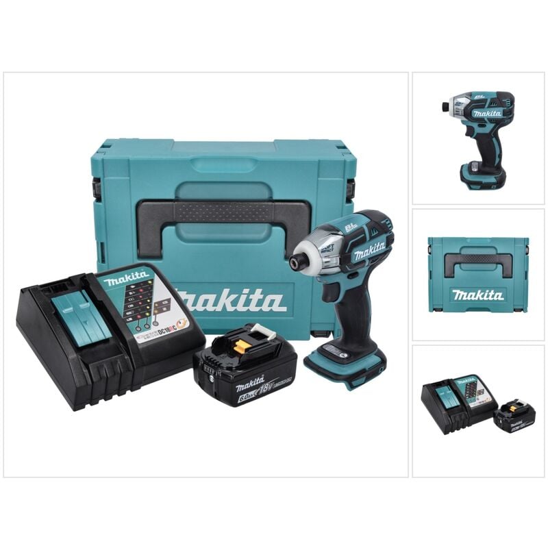 foto del prodotto makita dts 141 rg1j avvitatore a impulsi a batteria 18 v 40 nm 1 4 brushless 1x batteria ricaricabile 6,0 ah caricatore makpac