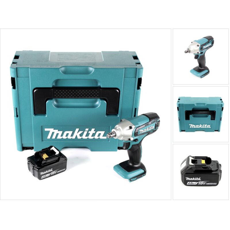 foto del prodotto makita dtw 190 m1j 18v avvitatore ad impulsi a batteria in valigetta makpac 1x batteria bl 1840 4,0 ah con spia led senza caricatore