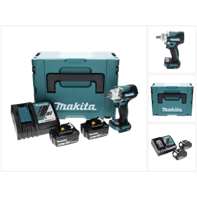 foto del prodotto makita dtw 300 rmj avvitatore ad impulsi a batteria 18v 330nm 1 2 brushless 2x batterie 4,0 ah caricabatterie valigetta makpac