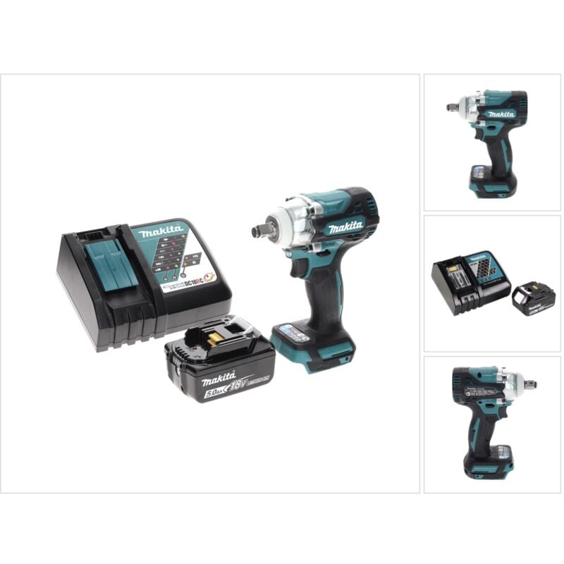 foto del prodotto makita dtw 300 rt1 avvitatore ad impulsi a batteria 18v 330nm 1x batteria 5,0 ah caricabatterie
