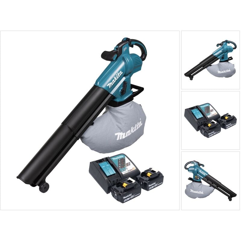 foto del prodotto makita dub 187 rg2 soffiatore e aspirafoglie a batteria 18 v brushless 2 batterie da 6,0 ah caricabatterie