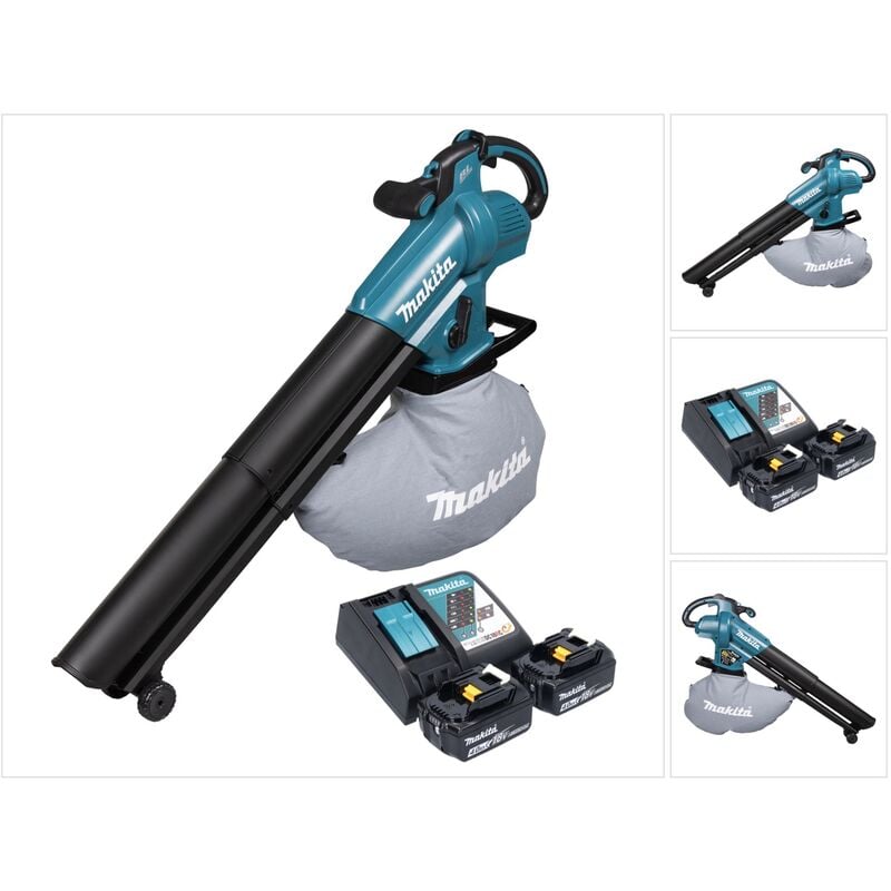 foto del prodotto makita dub 187 rm2 soffiatore e aspiratore di foglie a batteria 18 v brushless 2x batteria 4,0 ah caricabatterie