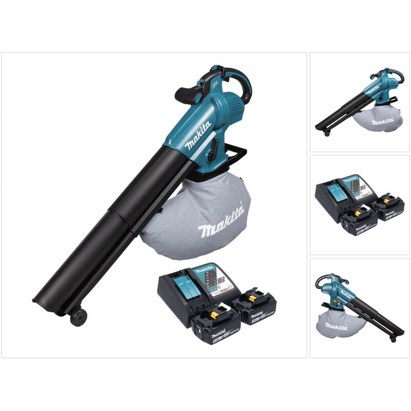 foto del prodotto makita dub 187 rt2 soffiatore e aspiratore di foglie a batteria 18 v brushless 2x batteria 5,0 ah caricabatterie