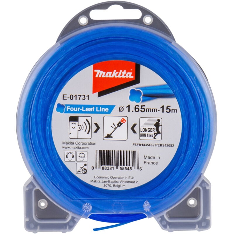 foto del prodotto makita e 01731 filo blu quadrifoglio decespugliatore tagliabordi 1,65mm15m