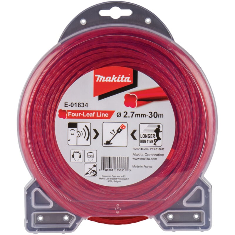 foto del prodotto makita e 01834 filo rosso quadrifoglio decespugliatore tagliabordi 2,7mm30m