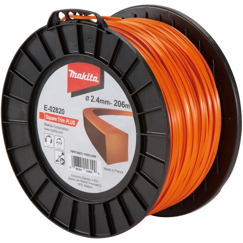 foto del prodotto makita e 02820 filo arancione quadrato decespugliatore tagliabordi 2,4mm206m