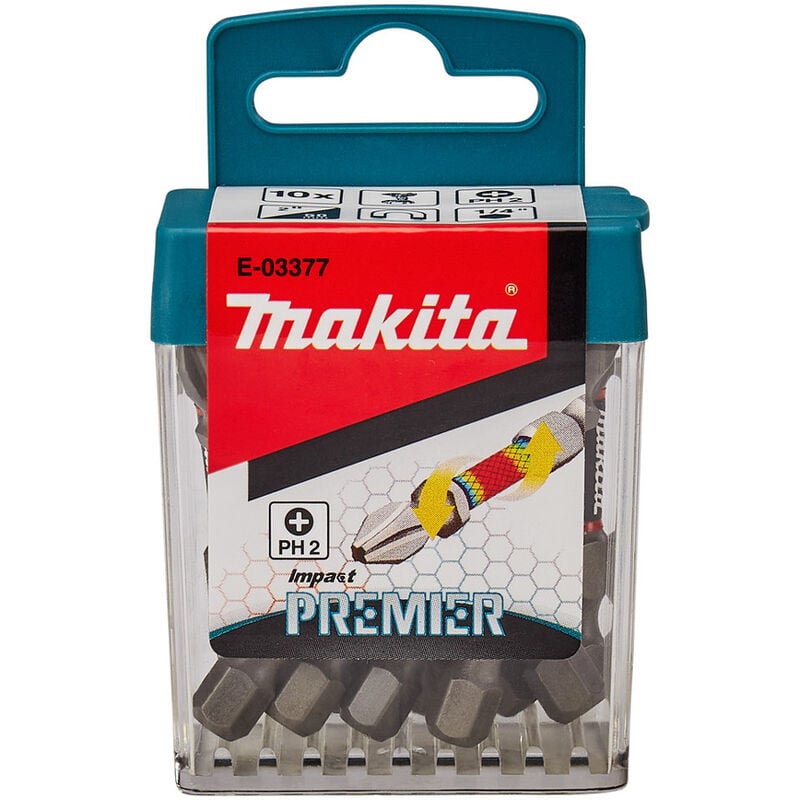 foto del prodotto makita e 03377 set di inserti a torsione ph2 50 mm 10 pezzi