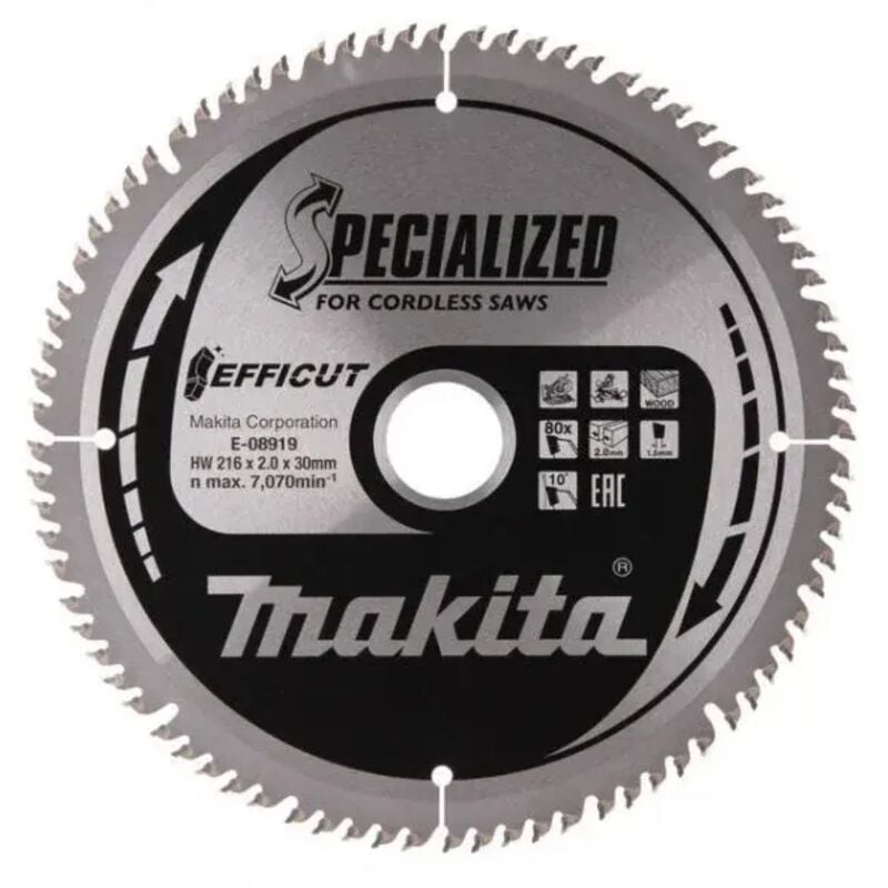 foto del prodotto makita e 08919 efficut lama tct per troncatrici 216x30 mm per legno